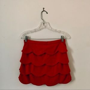 BB Dakota Scalloped Red Skirt